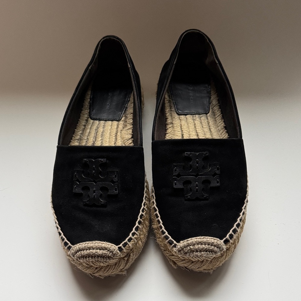 Tory Burch Black Platform Espadrilles